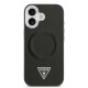 Husa Guess PU Leather Triangle Logo MagSafe pentru iPhone 17, Neagra (Bakr, GUHMP17SPSDTSCMK) by www.silkase.ro