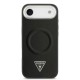 Husa Guess PU Leather Triangle Logo MagSafe pentru iPhone Air, Neagra (Bakr, GUHMP17MPSDTSCMK) by www.silkase.ro