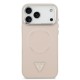 Husa Guess PU Leather Triangle Logo MagSafe pentru iPhone 17 Pro, Roz (Bakr, GUHMP17LPSDTSCMP) by www.silkase.ro