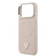Husa Guess PU Leather Triangle Logo MagSafe pentru iPhone 17 Pro, Roz (Bakr, GUHMP17LPSDTSCMP) by www.silkase.ro