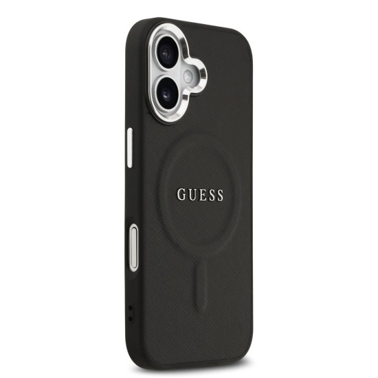 Husa Guess PU Saffiano MagSafe pentru iPhone 17, Neagra (Bakr, GUHMP17SPSAREGSK) by www.silkase.ro