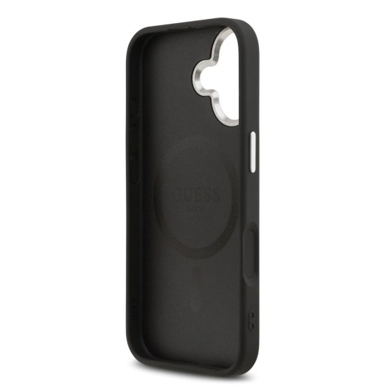 Husa Guess PU Saffiano MagSafe pentru iPhone 17, Neagra (Bakr, GUHMP17SPSAREGSK) by www.silkase.ro
