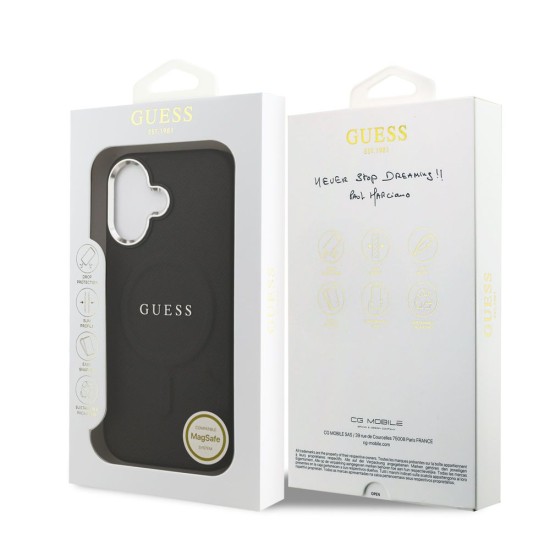 Husa Guess PU Saffiano MagSafe pentru iPhone 17, Neagra (Bakr, GUHMP17SPSAREGSK) by www.silkase.ro