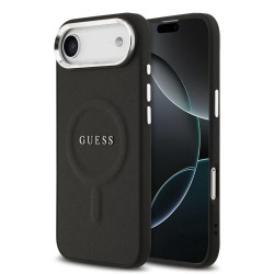 Husa Guess PU Saffiano MagSafe pentru iPhone Air, Neagra
