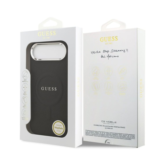 Husa Guess PU Saffiano MagSafe pentru iPhone Air, Neagra (Bakr, GUHMP17MPSAREGSK) by www.silkase.ro