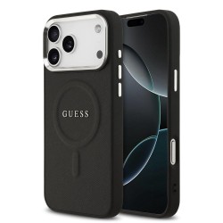 Husa Guess PU Saffiano MagSafe pentru iPhone 17 Pro Max, Neagra