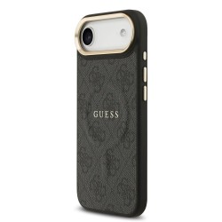 Husa Guess PU Leather 4G Gold Frame MagSafe pentru iPhone Air, Neagra