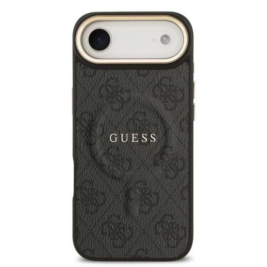 Husa Guess PU Leather 4G Gold Frame MagSafe pentru iPhone Air, Neagra (Bakr, GUHMP17MP4MSEGCK) by www.silkase.ro