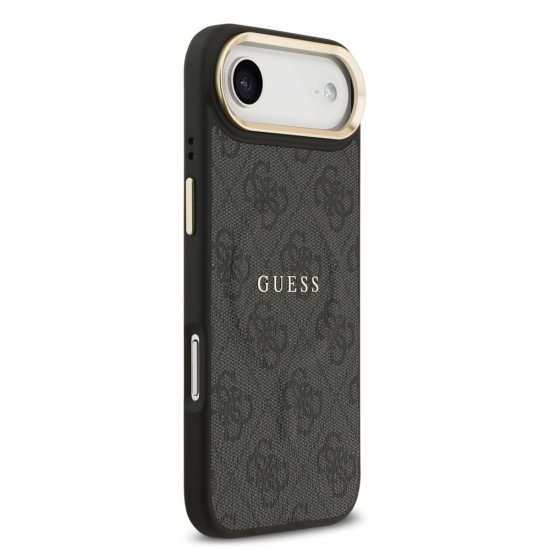 Husa Guess PU Leather 4G Gold Frame MagSafe pentru iPhone Air, Neagra (Bakr, GUHMP17MP4MSEGCK) by www.silkase.ro