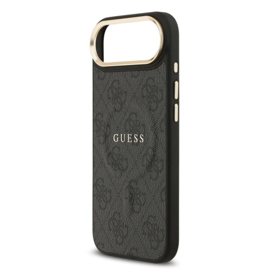 Husa Guess PU Leather 4G Gold Frame MagSafe pentru iPhone Air, Neagra (Bakr, GUHMP17MP4MSEGCK) by www.silkase.ro