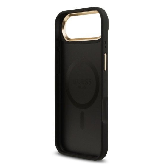 Husa Guess PU Leather 4G Gold Frame MagSafe pentru iPhone Air, Neagra (Bakr, GUHMP17MP4MSEGCK) by www.silkase.ro