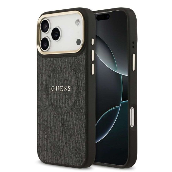 Husa Guess PU Leather 4G Gold Frame MagSafe pentru iPhone 17 Pro Max, Neagra Husa Guess PU Leather 4G Gold Frame MagSafe pentru iPhone 17 Pro Max, Neagra (Bakr, GUHMP17XP4MSEGCK) by www.silkase.ro