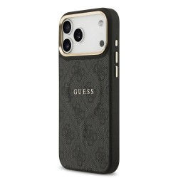 Husa Guess PU Leather 4G Gold Frame MagSafe pentru iPhone 17 Pro Max, Neagra Husa Guess PU Leather 4G Gold Frame MagSafe pentru iPhone 17 Pro Max, Neagra