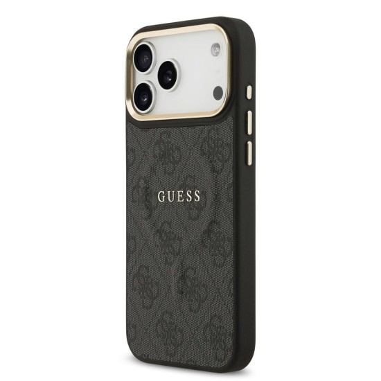 Husa Guess PU Leather 4G Gold Frame MagSafe pentru iPhone 17 Pro Max, Neagra Husa Guess PU Leather 4G Gold Frame MagSafe pentru iPhone 17 Pro Max, Neagra (Bakr, GUHMP17XP4MSEGCK) by www.silkase.ro