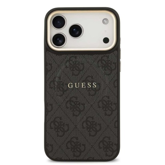 Husa Guess PU Leather 4G Gold Frame MagSafe pentru iPhone 17 Pro Max, Neagra Husa Guess PU Leather 4G Gold Frame MagSafe pentru iPhone 17 Pro Max, Neagra (Bakr, GUHMP17XP4MSEGCK) by www.silkase.ro