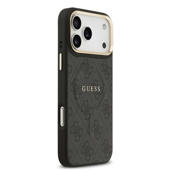 Husa Guess PU Leather 4G Gold Frame MagSafe pentru iPhone 17 Pro Max, Neagra Husa Guess PU Leather 4G Gold Frame MagSafe pentru iPhone 17 Pro Max, Neagra (Bakr, GUHMP17XP4MSEGCK) by www.silkase.ro