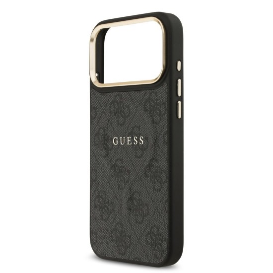 Husa Guess PU Leather 4G Gold Frame MagSafe pentru iPhone 17 Pro Max, Neagra Husa Guess PU Leather 4G Gold Frame MagSafe pentru iPhone 17 Pro Max, Neagra (Bakr, GUHMP17XP4MSEGCK) by www.silkase.ro
