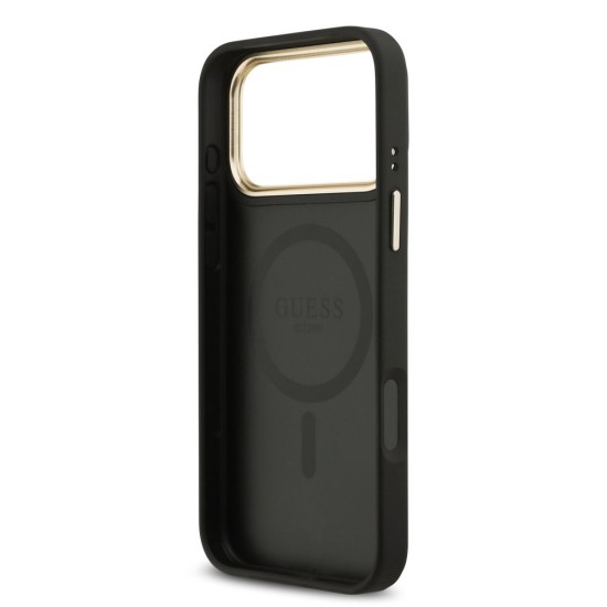 Husa Guess PU Leather 4G Gold Frame MagSafe pentru iPhone 17 Pro Max, Neagra Husa Guess PU Leather 4G Gold Frame MagSafe pentru iPhone 17 Pro Max, Neagra (Bakr, GUHMP17XP4MSEGCK) by www.silkase.ro