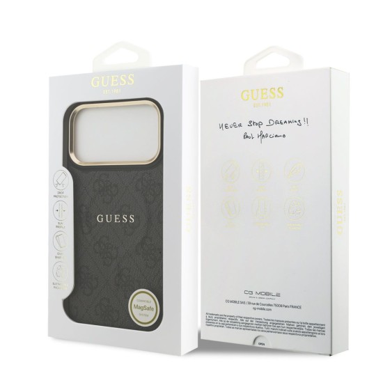 Husa Guess PU Leather 4G Gold Frame MagSafe pentru iPhone 17 Pro Max, Neagra Husa Guess PU Leather 4G Gold Frame MagSafe pentru iPhone 17 Pro Max, Neagra (Bakr, GUHMP17XP4MSEGCK) by www.silkase.ro