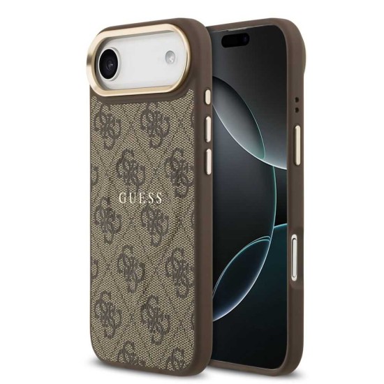 Husa Guess PU Leather 4G Gold Frame MagSafe pentru iPhone Air, Maro Husa Guess PU Leather 4G Gold Frame MagSafe pentru iPhone Air, Maro (Bakr, GUHMP17MP4MSEGCW) by www.silkase.ro
