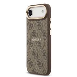 Husa Guess PU Leather 4G Gold Frame MagSafe pentru iPhone Air, Maro