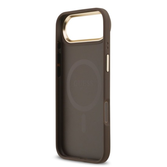 Husa Guess PU Leather 4G Gold Frame MagSafe pentru iPhone Air, Maro Husa Guess PU Leather 4G Gold Frame MagSafe pentru iPhone Air, Maro (Bakr, GUHMP17MP4MSEGCW) by www.silkase.ro