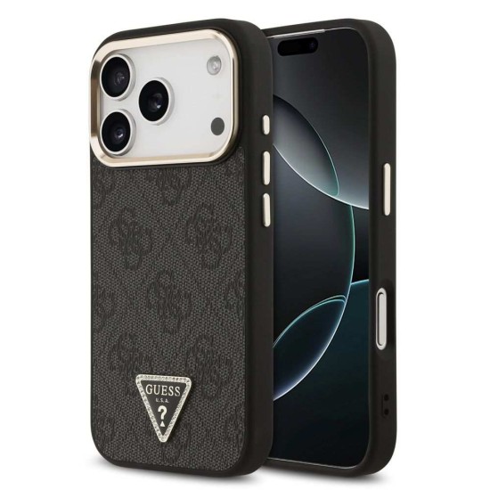 Husa Guess PU Leather 4G Strass Triangle Logo Gold Frame MagSafe pentru iPhone 17 Pro, Neagra Husa Guess PU Leather 4G Strass Triangle Logo Gold Frame MagSafe pentru iPhone 17 Pro, Neagra (Bakr, GUHMP17LP4GTDGMK) by www.silkase.ro