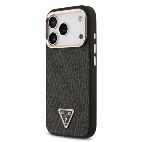 Husa Guess PU Leather 4G Strass Triangle Logo Gold Frame MagSafe pentru iPhone 17 Pro, Neagra Husa Guess PU Leather 4G Strass Triangle Logo Gold Frame MagSafe pentru iPhone 17 Pro, Neagra (Bakr, GUHMP17LP4GTDGMK) by www.silkase.ro