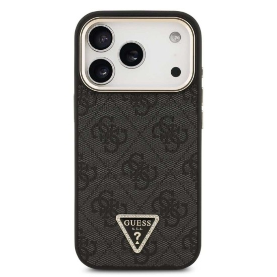 Husa Guess PU Leather 4G Strass Triangle Logo Gold Frame MagSafe pentru iPhone 17 Pro, Neagra Husa Guess PU Leather 4G Strass Triangle Logo Gold Frame MagSafe pentru iPhone 17 Pro, Neagra (Bakr, GUHMP17LP4GTDGMK) by www.silkase.ro