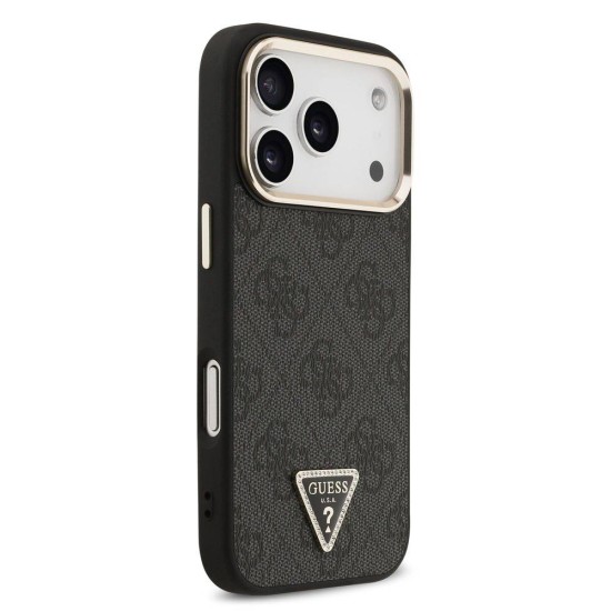 Husa Guess PU Leather 4G Strass Triangle Logo Gold Frame MagSafe pentru iPhone 17 Pro, Neagra Husa Guess PU Leather 4G Strass Triangle Logo Gold Frame MagSafe pentru iPhone 17 Pro, Neagra (Bakr, GUHMP17LP4GTDGMK) by www.silkase.ro