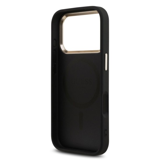 Husa Guess PU Leather 4G Strass Triangle Logo Gold Frame MagSafe pentru iPhone 17 Pro, Neagra Husa Guess PU Leather 4G Strass Triangle Logo Gold Frame MagSafe pentru iPhone 17 Pro, Neagra (Bakr, GUHMP17LP4GTDGMK) by www.silkase.ro