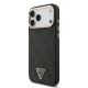 Husa Guess PU Leather 4G Strass Triangle Logo Gold Frame MagSafe pentru iPhone 17 Pro Max, Neagra (Bakr, GUHMP17XP4GTDGMK) by www.silkase.ro