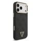Husa Guess PU Leather 4G Strass Triangle Logo Gold Frame MagSafe pentru iPhone 17 Pro Max, Neagra (Bakr, GUHMP17XP4GTDGMK) by www.silkase.ro