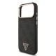 Husa Guess PU Leather 4G Strass Triangle Logo Gold Frame MagSafe pentru iPhone 17 Pro Max, Neagra (Bakr, GUHMP17XP4GTDGMK) by www.silkase.ro