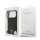 Husa Guess PU Leather 4G Strass Triangle Logo Gold Frame MagSafe pentru iPhone 17 Pro Max, Neagra (Bakr, GUHMP17XP4GTDGMK) by www.silkase.ro