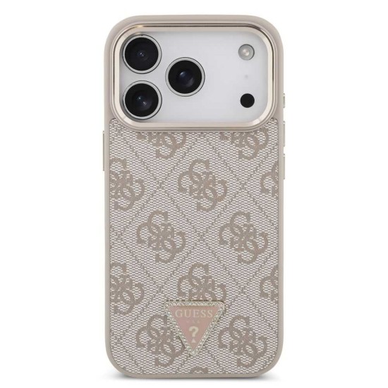 Husa Guess PU Leather 4G Strass Triangle Logo Gold Frame MagSafe pentru iPhone 17 Pro, Roz Husa Guess PU Leather 4G Strass Triangle Logo Gold Frame MagSafe pentru iPhone 17 Pro, Roz (Bakr, GUHMP17LP4GTDGMP) by www.silkase.ro