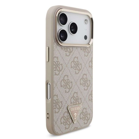 Husa Guess PU Leather 4G Strass Triangle Logo Gold Frame MagSafe pentru iPhone 17 Pro, Roz Husa Guess PU Leather 4G Strass Triangle Logo Gold Frame MagSafe pentru iPhone 17 Pro, Roz (Bakr, GUHMP17LP4GTDGMP) by www.silkase.ro