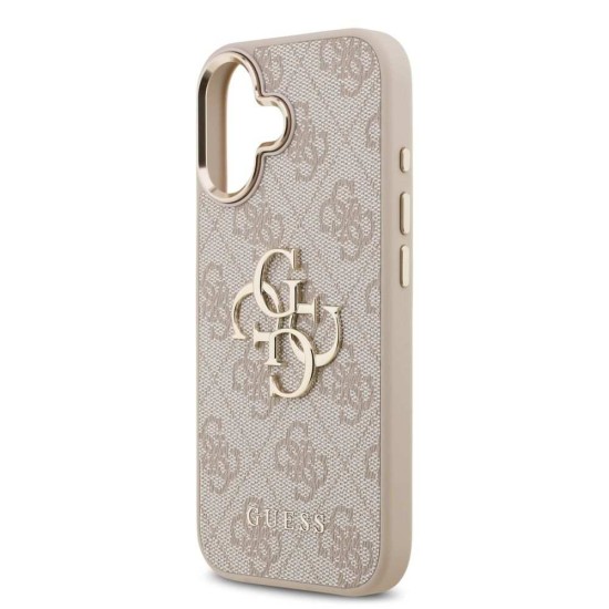 Husa Guess PU Leather 4G Metal Logo Gold Frame pentru iPhone 17, Roz (Bakr, GUHCP17S4GMGCPI) by www.silkase.ro