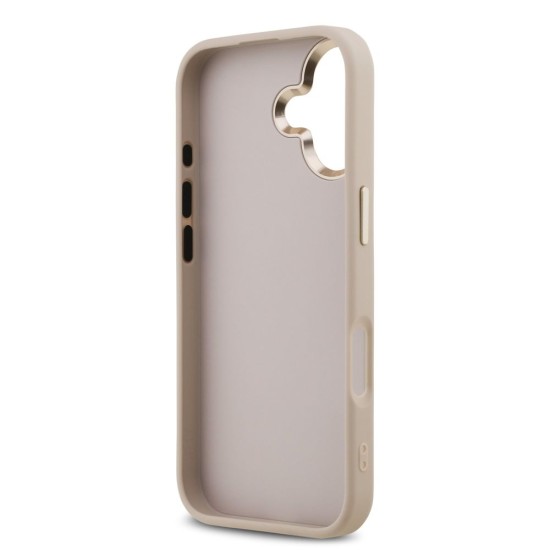 Husa Guess PU Leather 4G Metal Logo Gold Frame pentru iPhone 17, Roz (Bakr, GUHCP17S4GMGCPI) by www.silkase.ro