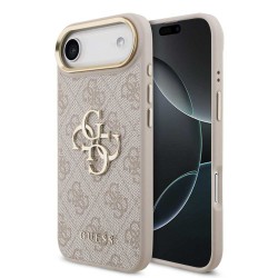 Husa Guess PU Leather 4G Metal Logo Gold Frame pentru iPhone Air, Roz
