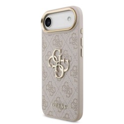 Husa Guess PU Leather 4G Metal Logo Gold Frame pentru iPhone Air, Roz