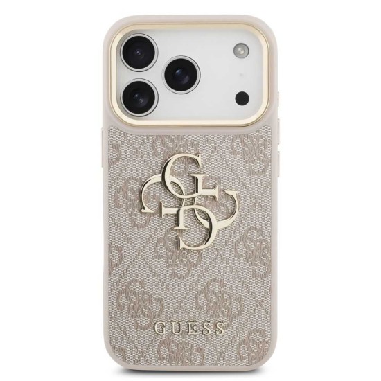 Husa Guess PU Leather 4G Metal Logo Gold Frame pentru iPhone 17 Pro, Roz Husa Guess PU Leather 4G Metal Logo Gold Frame pentru iPhone 17 Pro, Roz (Bakr, GUHCP17L4GMGCPI) by www.silkase.ro