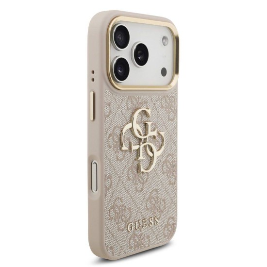 Husa Guess PU Leather 4G Metal Logo Gold Frame pentru iPhone 17 Pro, Roz Husa Guess PU Leather 4G Metal Logo Gold Frame pentru iPhone 17 Pro, Roz (Bakr, GUHCP17L4GMGCPI) by www.silkase.ro