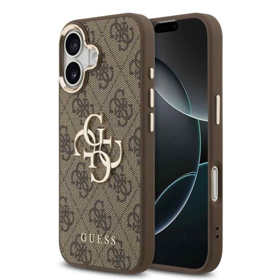 Husa Guess PU Leather 4G Metal Logo Gold Frame pentru iPhone 17, Maro Husa Guess PU Leather 4G Metal Logo Gold Frame pentru iPhone 17, Maro (Bakr, GUHCP17S4GMGCBR) by www.silkase.ro