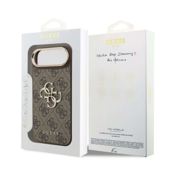 Husa Guess PU Leather 4G Metal Logo Gold Frame pentru iPhone Air, Maro Husa Guess PU Leather 4G Metal Logo Gold Frame pentru iPhone Air, Maro (Bakr, GUHCP17M4GMGCBR) by www.silkase.ro