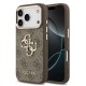 Husa Guess PU Leather 4G Metal Logo Gold Frame pentru iPhone 17 Pro, Maro (Bakr, GUHCP17L4GMGCBR) by www.silkase.ro