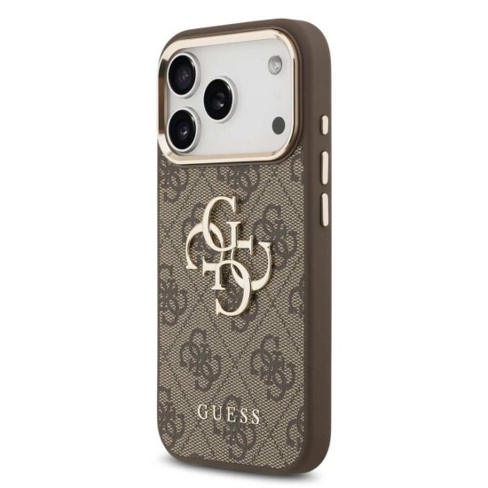 Husa Guess PU Leather 4G Metal Logo Gold Frame pentru iPhone 17 Pro Max, Maro Husa Guess PU Leather 4G Metal Logo Gold Frame pentru iPhone 17 Pro Max, Maro (Bakr, GUHCP17X4GMGCBR) by www.silkase.ro
