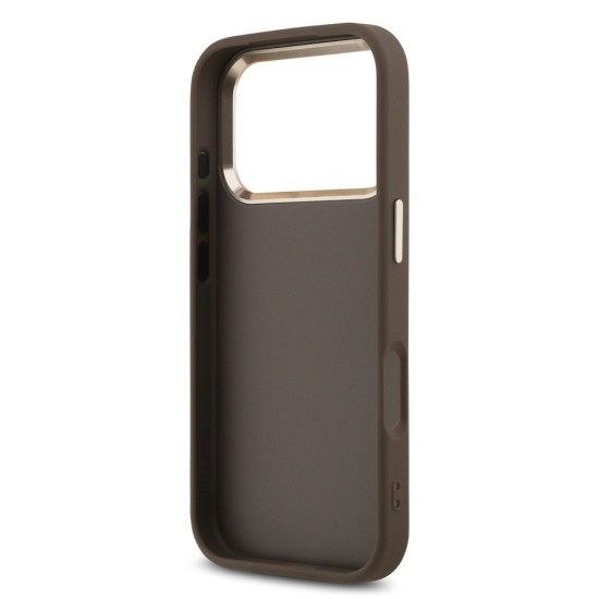 Husa Guess PU Leather 4G Metal Logo Gold Frame pentru iPhone 17 Pro Max, Maro Husa Guess PU Leather 4G Metal Logo Gold Frame pentru iPhone 17 Pro Max, Maro (Bakr, GUHCP17X4GMGCBR) by www.silkase.ro