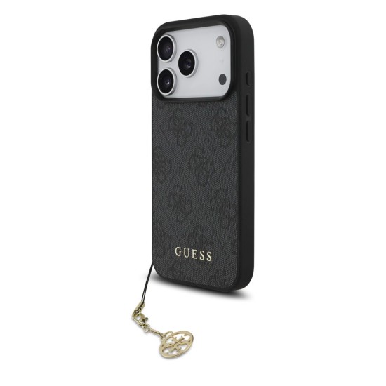 Husa Guess 4G Charm (Tone on Tone) pentru iPhone 17 Pro, Gri (Bakr, GUHMP17LGF4GCK) by www.silkase.ro