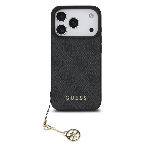Husa Guess 4G Charm (Tone on Tone) pentru iPhone 17 Pro, Gri (Bakr, GUHMP17LGF4GCK) by www.silkase.ro